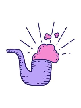 Geleneksel dövme stili sigara piposunun titreşimli animasyonu