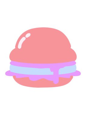 Parlak renkli lezzetli bir hamburgerin hareketli animasyonu