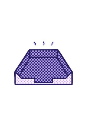 Bir kutunun çizgi roman tarzı çizgi filminin yanıp sönen radyal çizgileri