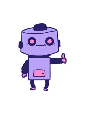 bir el çizimi çizgi film robotunun efekt canlandırması