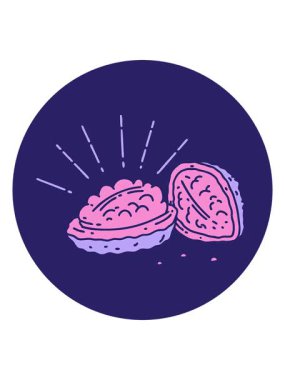 Dövme stili ceviz kabuklu bir ikonun canlandırmasını salla ve duraklat