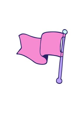 karikatür kırmızı bayrağının radyoaktif parlayan animasyonu