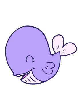 Bir balinanın hareketli çizimi