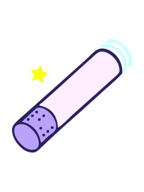 Parlayan yıldızlar çizgi roman tarzı sigara karikatürünün animasyonunu etkiler.