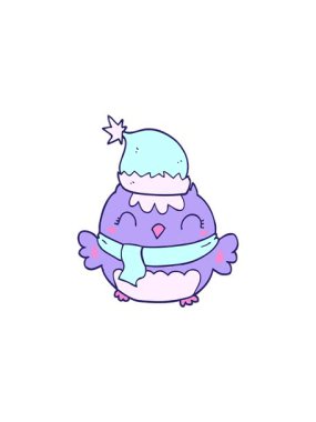 Sevimli noel baykuşunun radyoaktif parlak animasyonu