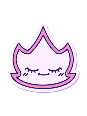 Sevimli bir çizgi film alevinin çıkartmasının canlandırma efekti