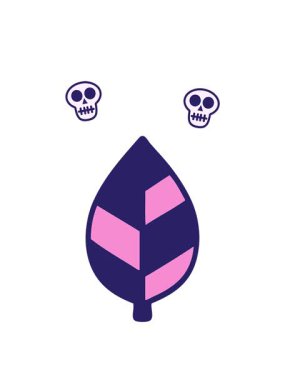 geleneksel yaprak stilinde dövmenin kafatası animasyonu