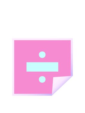 Bir bölme sembolünün kare soyma çıkartması çizgi filminin animasyonunu genişletiyor