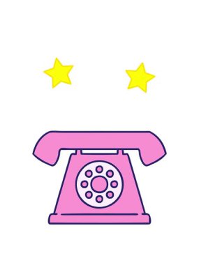 dönen yıldızlar eski tarz telefon çiziminin animasyonu