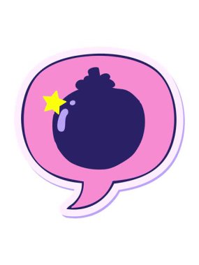 Parıldayan yıldızlar, çizgi film domatesinin konuşma kabarcığı yapıştırmasıyla canlandırılmasını etkiler.