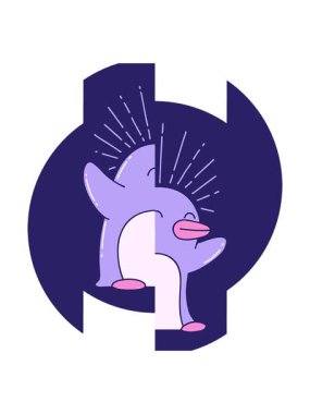 Mutlu bir penguenin bölünen hareketi