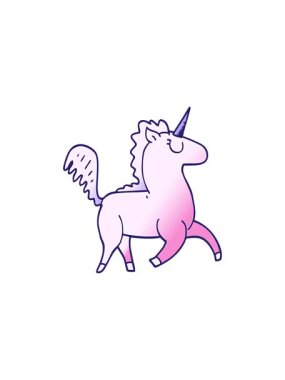 Bir tek boynuzlu atın karikatürünün satış animasyonu