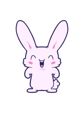 Çizgi film tavşanının gülüşünün animasyonunu durdur ve durdur