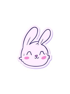 Çizgi film tavşan yüzünün canlandırma efekti.