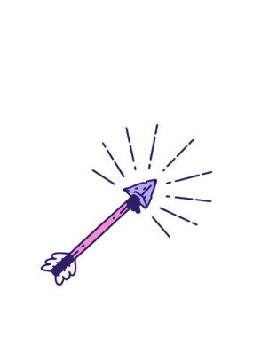 Geleneksel dövme stili eski çakmaktaşı ucu okunun canlandırmasını genişletiyorum