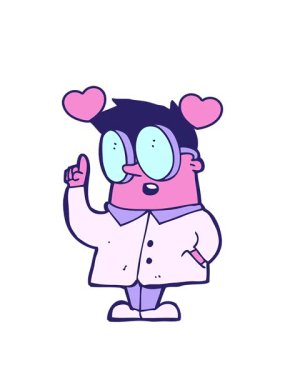 Karikatür bilimcisinin dönen kalpleri.