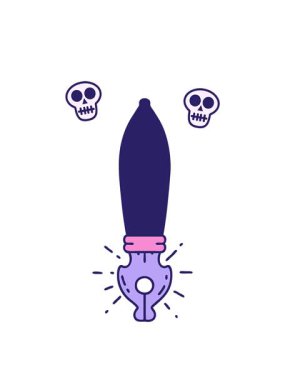 Geleneksel dövme stili dolmakalem çiziminin kafatası animasyonu