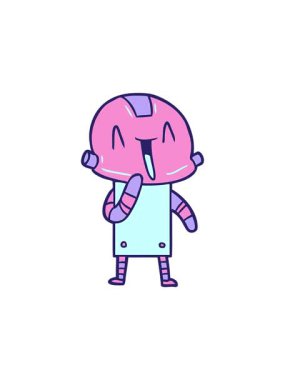 Sevimli basit robot çizgi filminin hareketli animasyonu