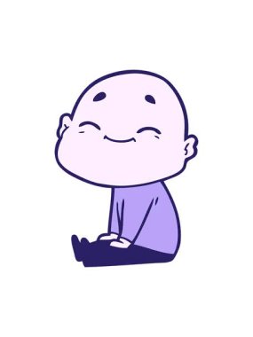 Mutlu çizgi film kel adamın animasyonunu renklendir