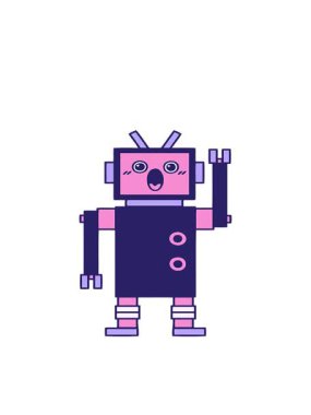 sevimli robot çiziminin hareketli animasyonu