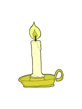 Çizgi film yanan mumun renk animasyonu değişiyor