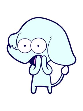 Sevimli fil çizgi filinin neon ışık efekti animasyonu