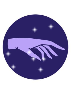 Bir elin simgesel dövme şeklindeki görüntüsü simli efekt