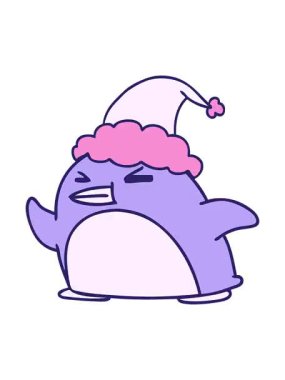 Titreyen hareketli el animasyonu Kawaii pengueninin Noel karikatürü