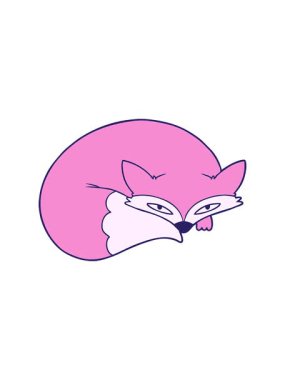 kıvrılmış tilki çizgi filminin dönen hareket animasyonu