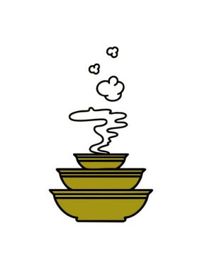 Japon buharlı yemek kaselerinin renk değişimi.