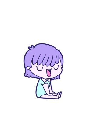 Çizgi film kadın illüstrasyonunun animasyonunu genişletiyorum