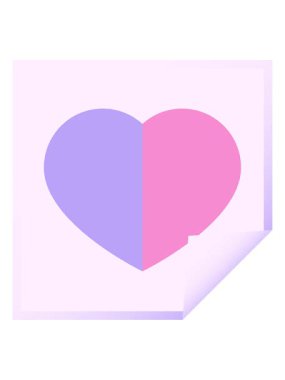 kalp sembolü grafik vektör illüstrasyon kare etiketinin efekt canlandırması