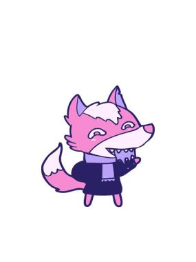 tilki resmi karakterinin hareketli animasyonu