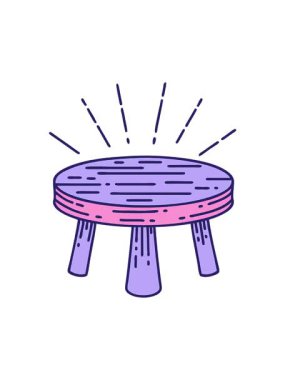 Bir tür ahşap tabure çiziminin döndürme hareketi canlandırması