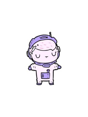 Sevimli astronot çizgi filminin radyoaktif parlayan animasyonu