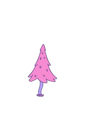 Ormanlık çam ağaçlarının çizgi film karalamalarının animasyonunu genişletiyorlar.