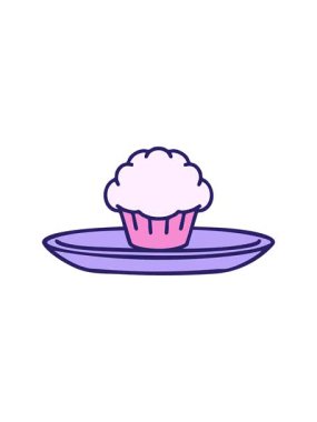 Dikkat çekici Brezilya usulü hindistancevizli mantar tatlısı tabağa çizimi.