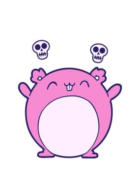 Çizgi film hamsterının kafatası animasyonu