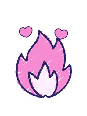 dönen kalp animasyonu Tebeşir çizen alev