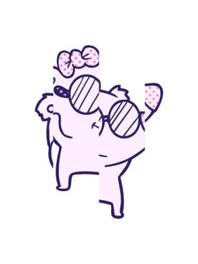 Dişi kutup ayısı çizgi filminin bölünmüş hareketi