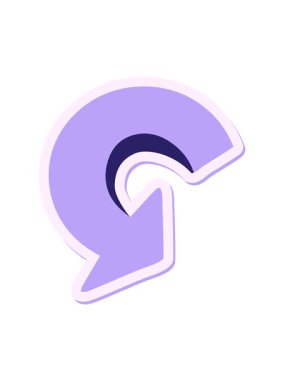 Tam dönüş ok etiketinin hareketli animasyonunu oynat