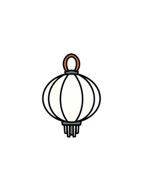 Kağıt fenerin gösterişli satış animasyonu Geleneksel Japon sanatı