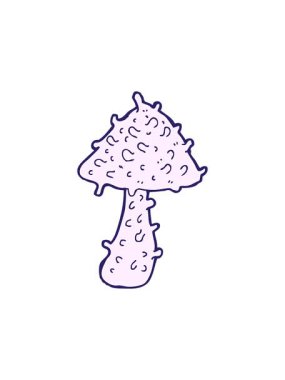 Bir mantarın karikatür çiziminin bölünme etkisi