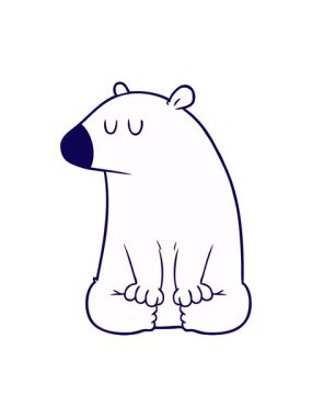 Bir kutup ayısı çizgi filminin neon ışık efekti animasyonu