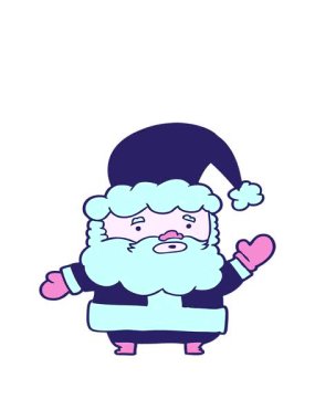 Çizgi film Noel Baba 'nın el sallamasının hareketli animasyonu