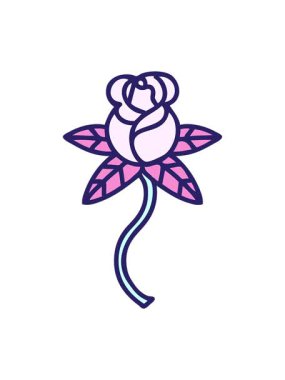 Basit karalama tarzında çiçeğin basınçlı canlandırması