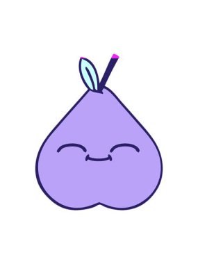 Yeşil armut şeklindeki şirin karikatürün animasyonunu çalıştır.