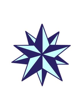 Çizgi film dövmesinin geleneksel yıldız stilinde dönen hareketli animasyonu