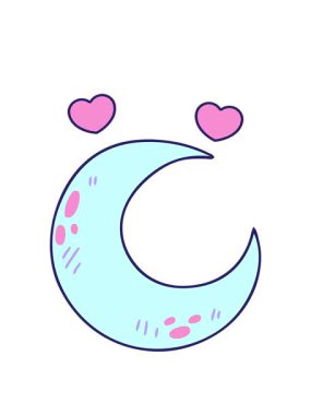 dönen kalpler tuhaf karikatür hilal ay animasyonu