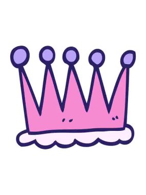 Basit karikatür karalama tacının titreyen hareketi.